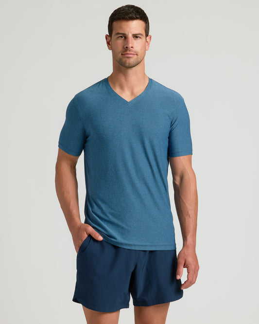 Dark Heather Bluebird Active V-Neck