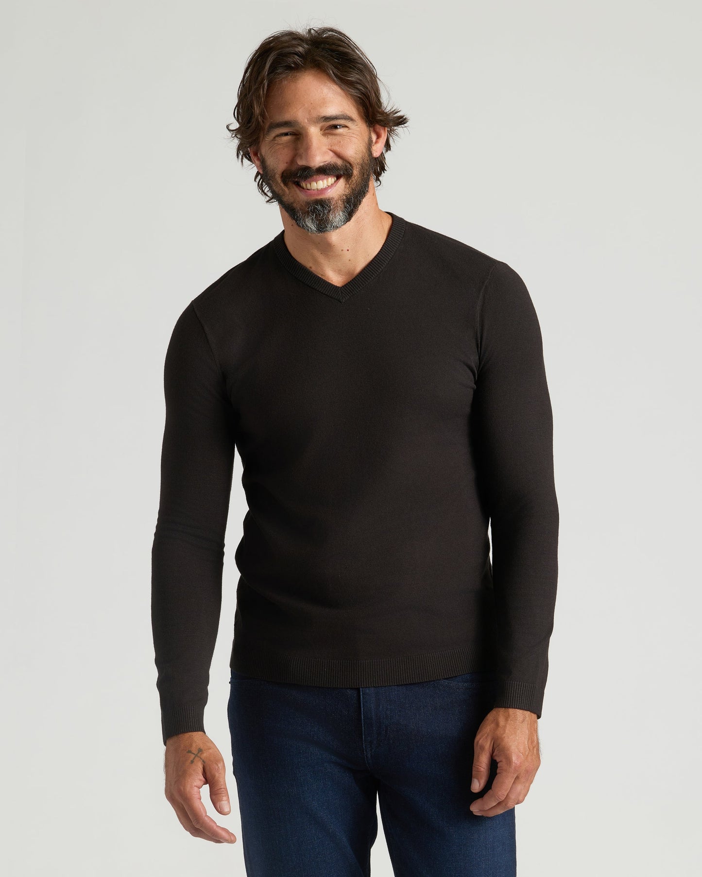 Black Dressy V-Neck Sweater
