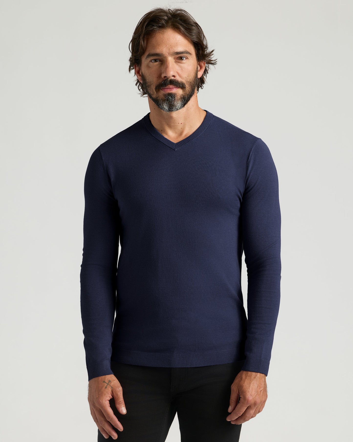 Black & Navy Dressy V-Neck Sweater 2-Pack