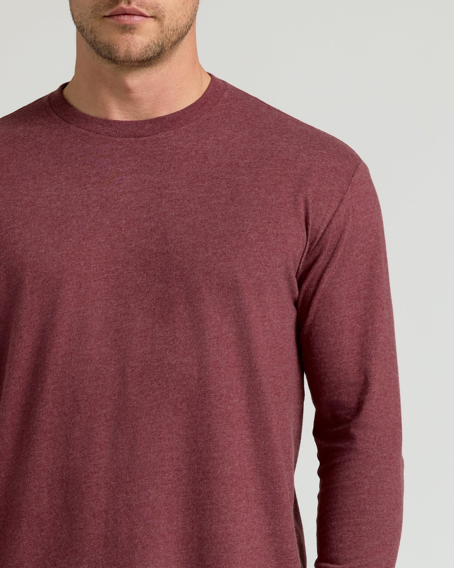 Dark Heather Clovewood Classic Long Sleeve Crew Neck