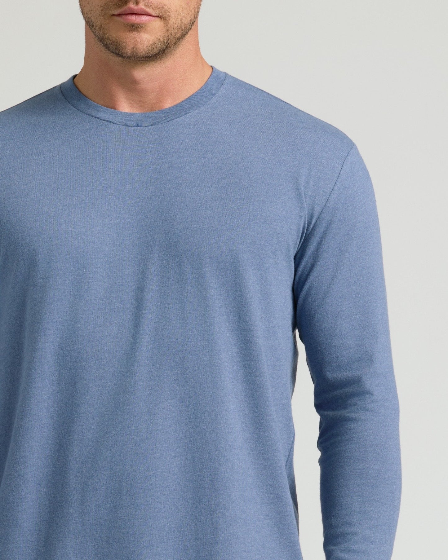 Dark Heather Vintage Navy Classic Long Sleeve Crew Neck