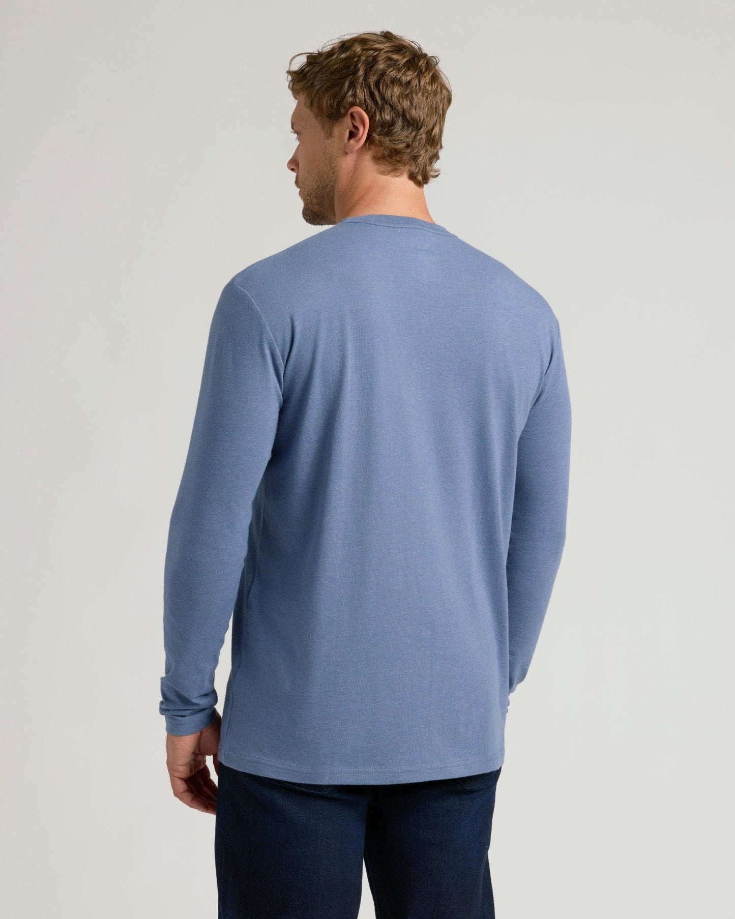 Dark Heather Vintage Navy Classic Long Sleeve Crew Neck