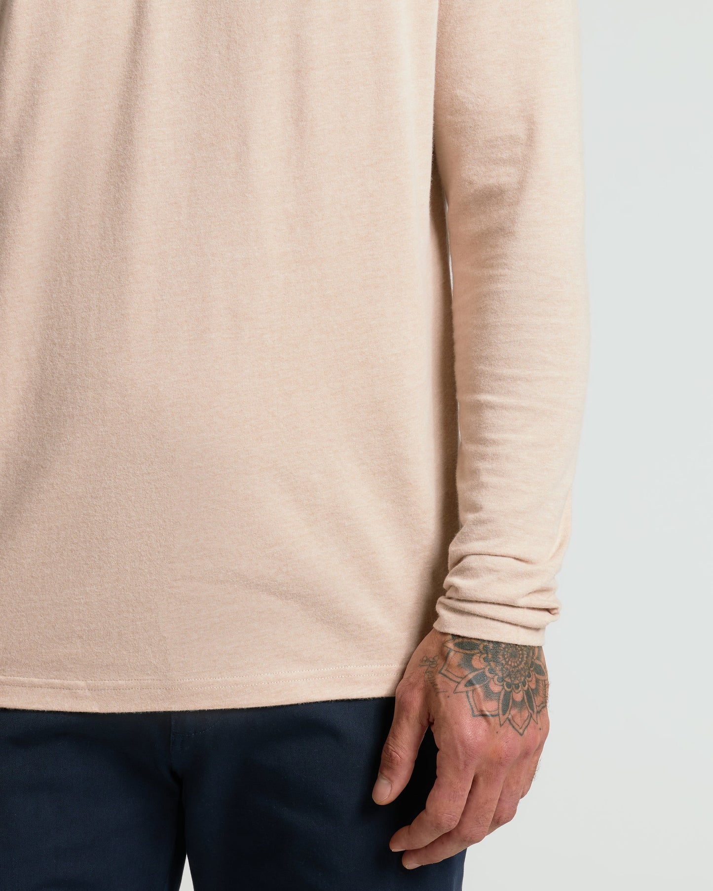 Heather Camel Classic Long Sleeve Henley