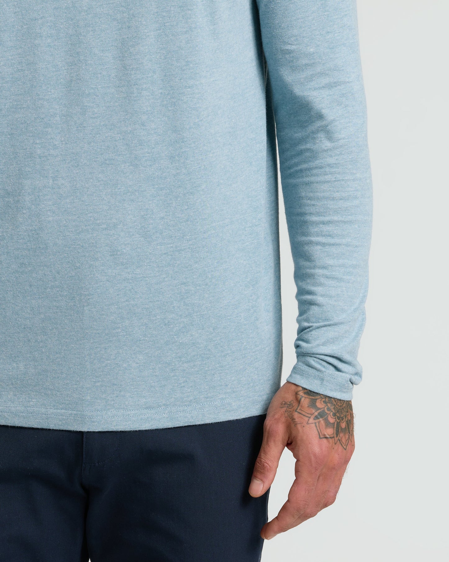Heather Sapphire Classic Long Sleeve Henley
