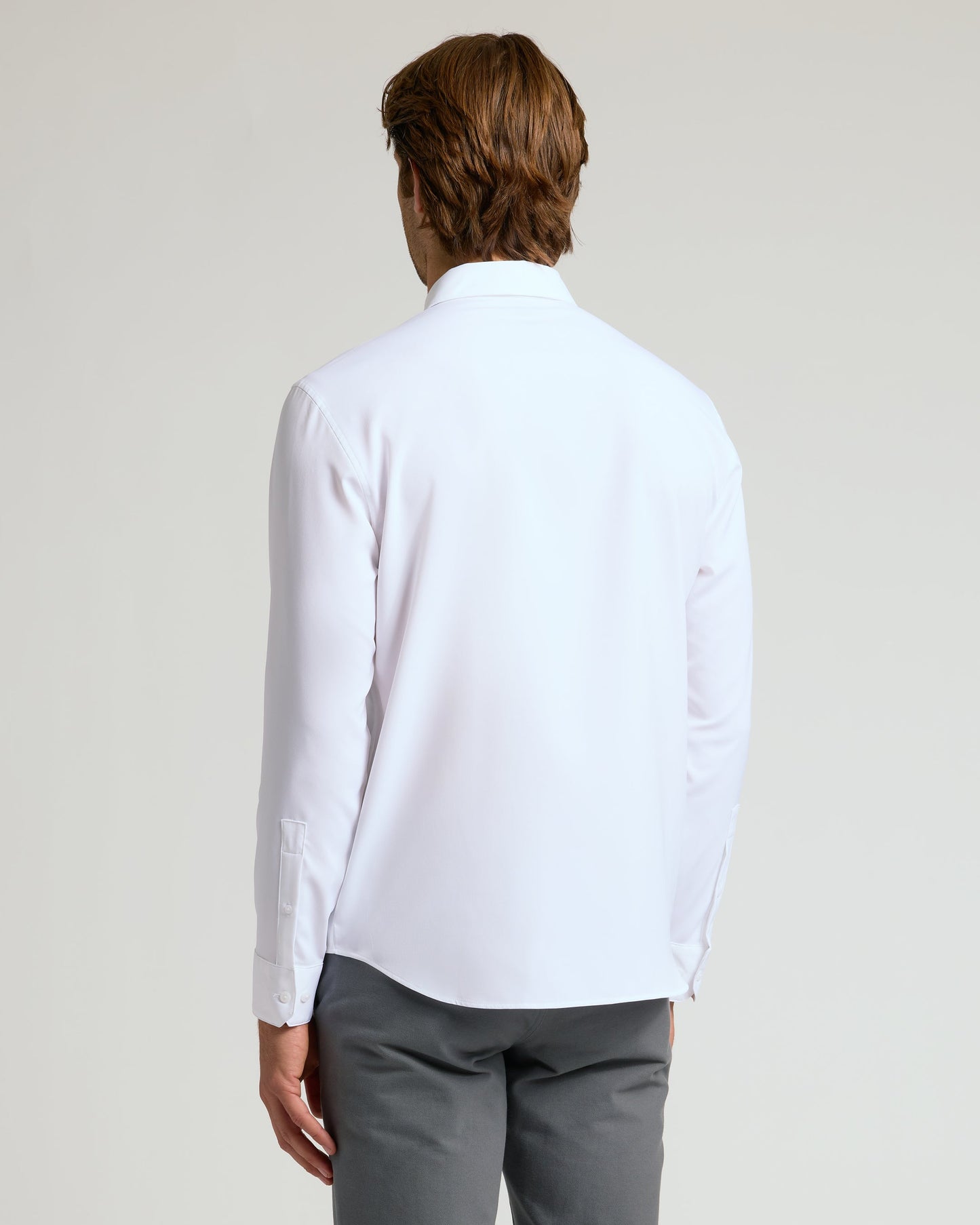 White Performance Long Sleeve Dress Shirt