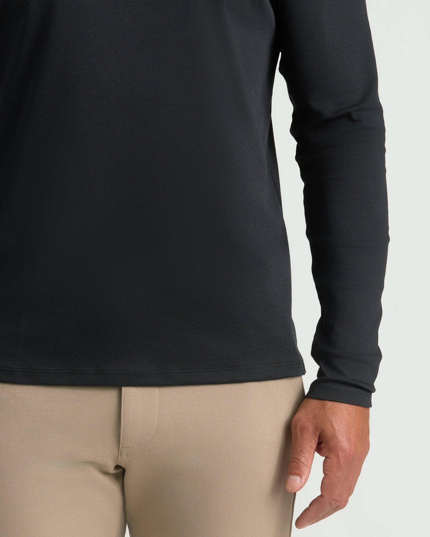 Black Long Sleeve Premium Pima Polo