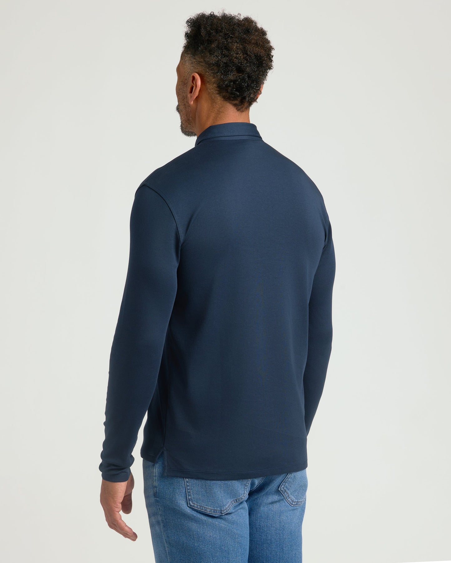 All Navy Long Sleeve Premium Pima Polo 3-Pack