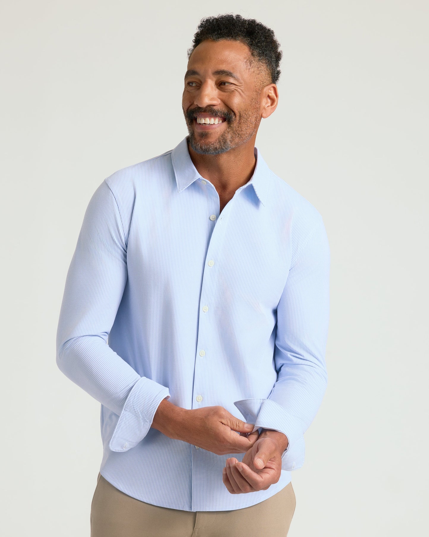 Blue Stripe Stretch Oxford 2.0