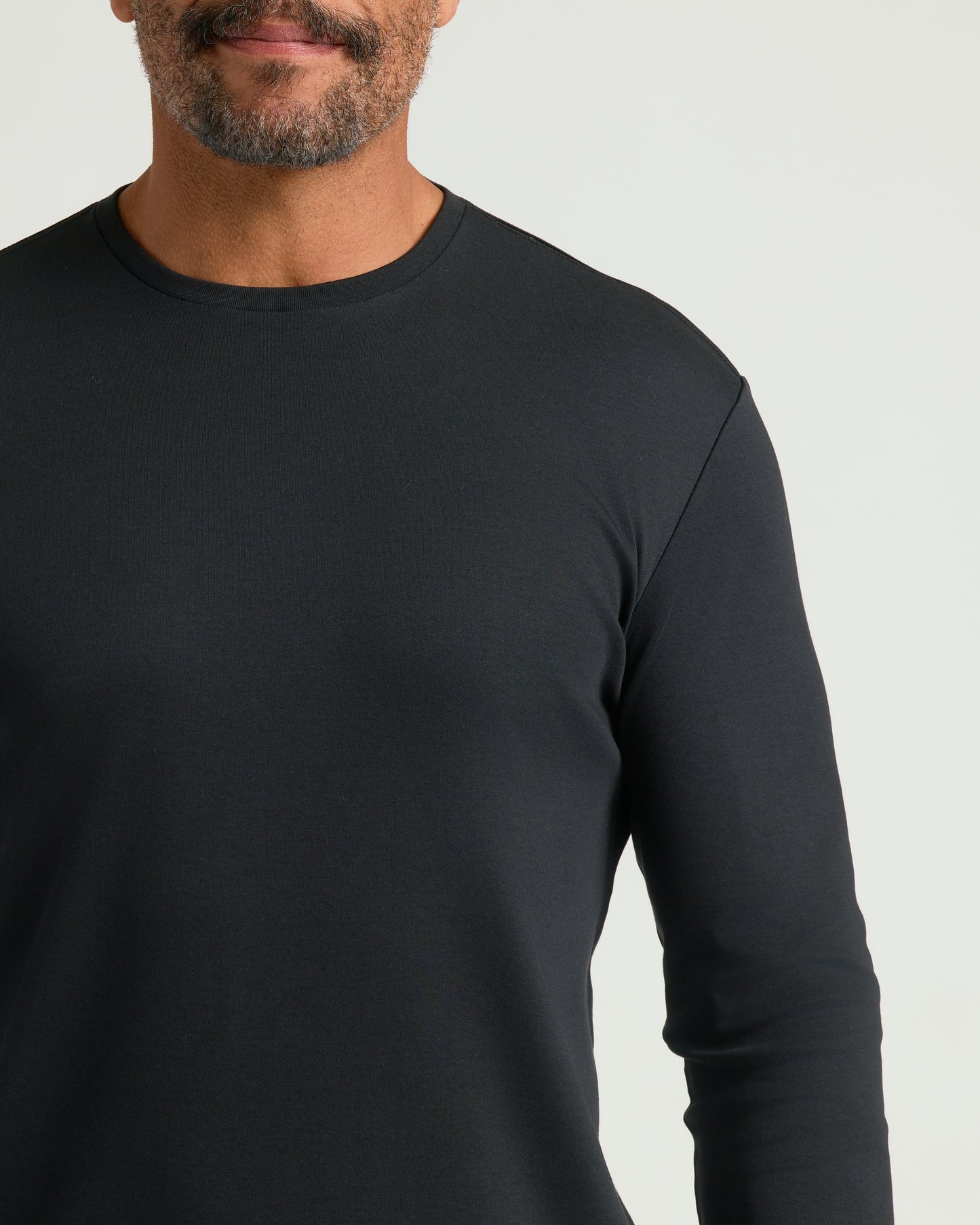 All Black Premium Pima Long Sleeve Crew 7-Pack