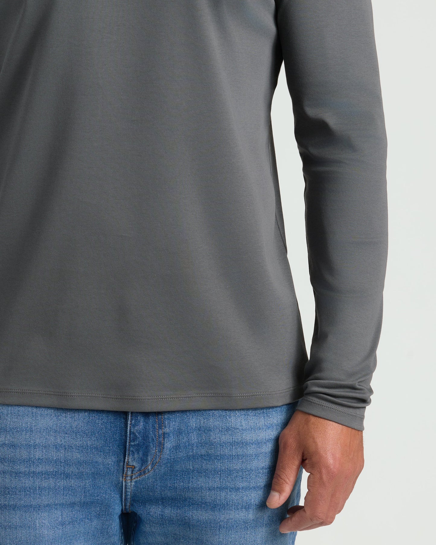 Carbon Premium Pima Long Sleeve Crew