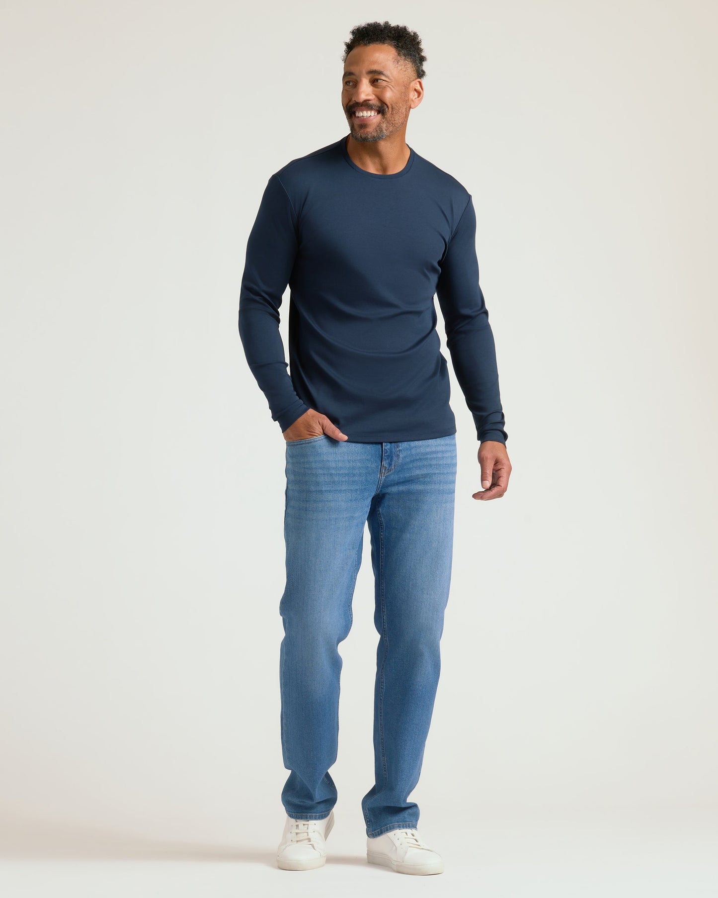 Navy & Grove Premium Pima Long Sleeve Crew 2-Pack