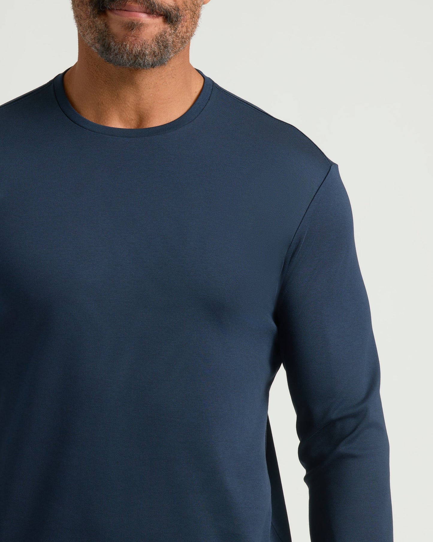 Navy Premium Pima  Long Sleeve Crew