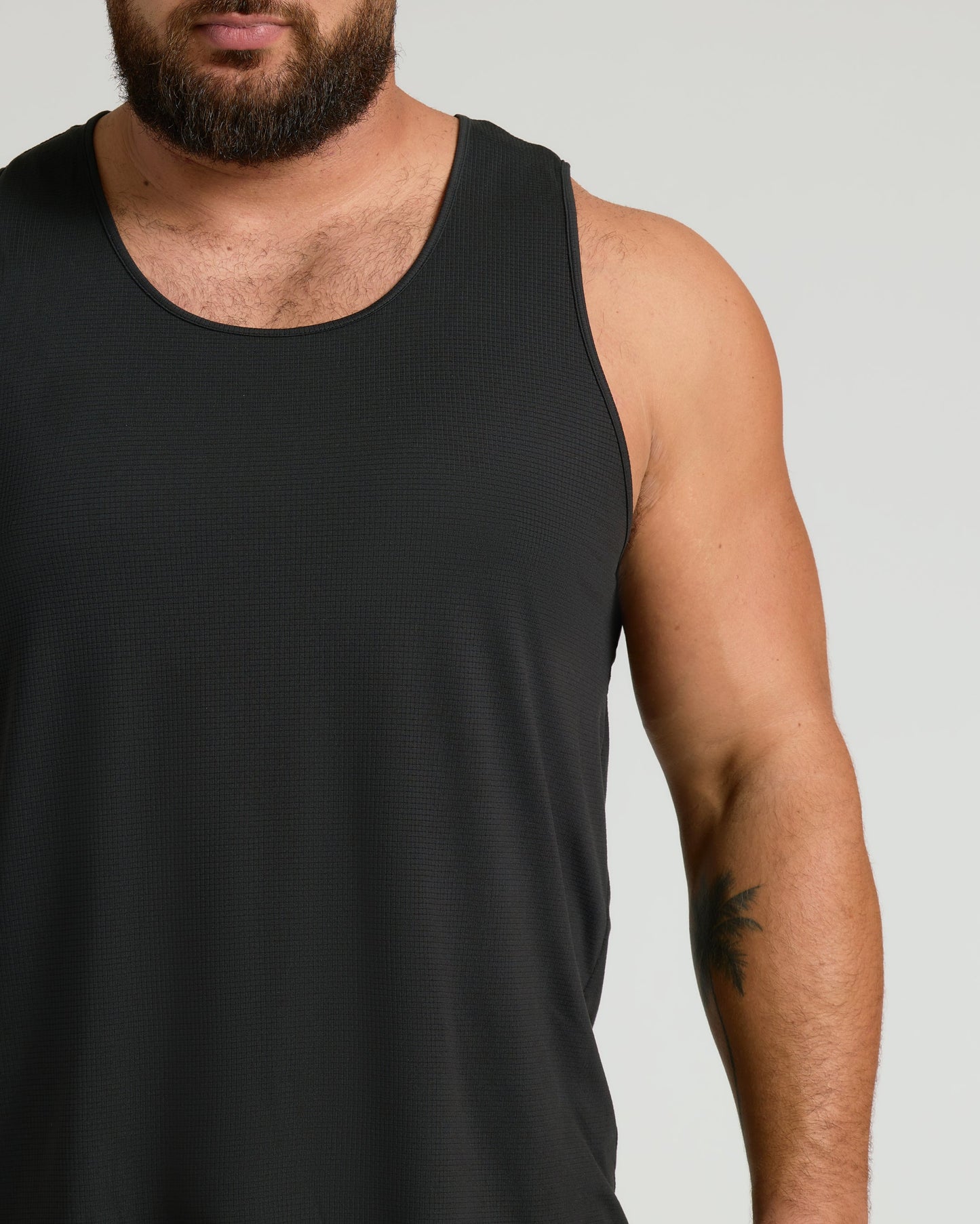Black Sleeveless Active Mesh Tank