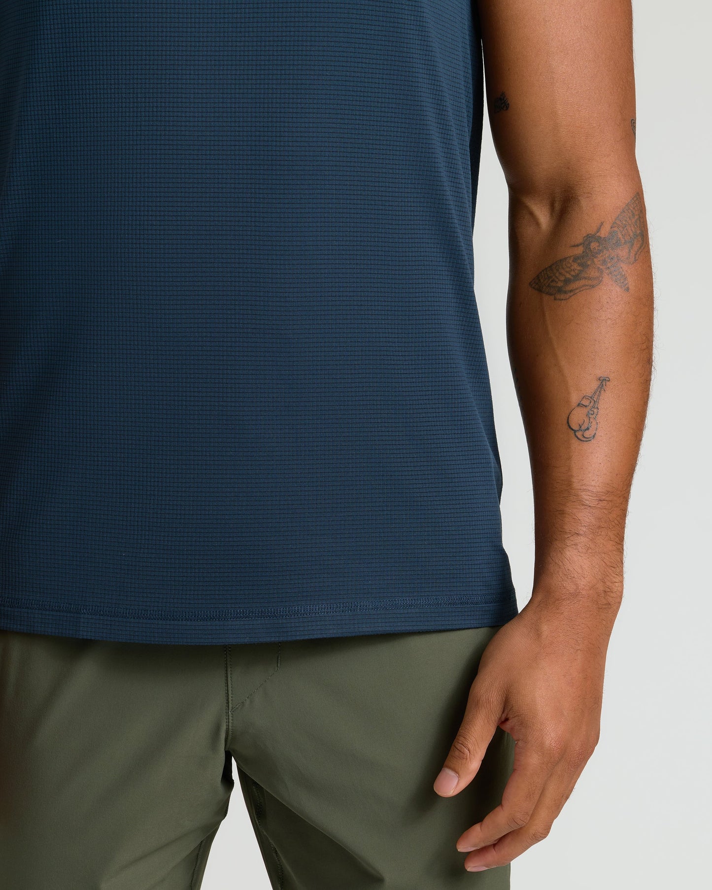Navy Sleeveless Active Mesh Tank