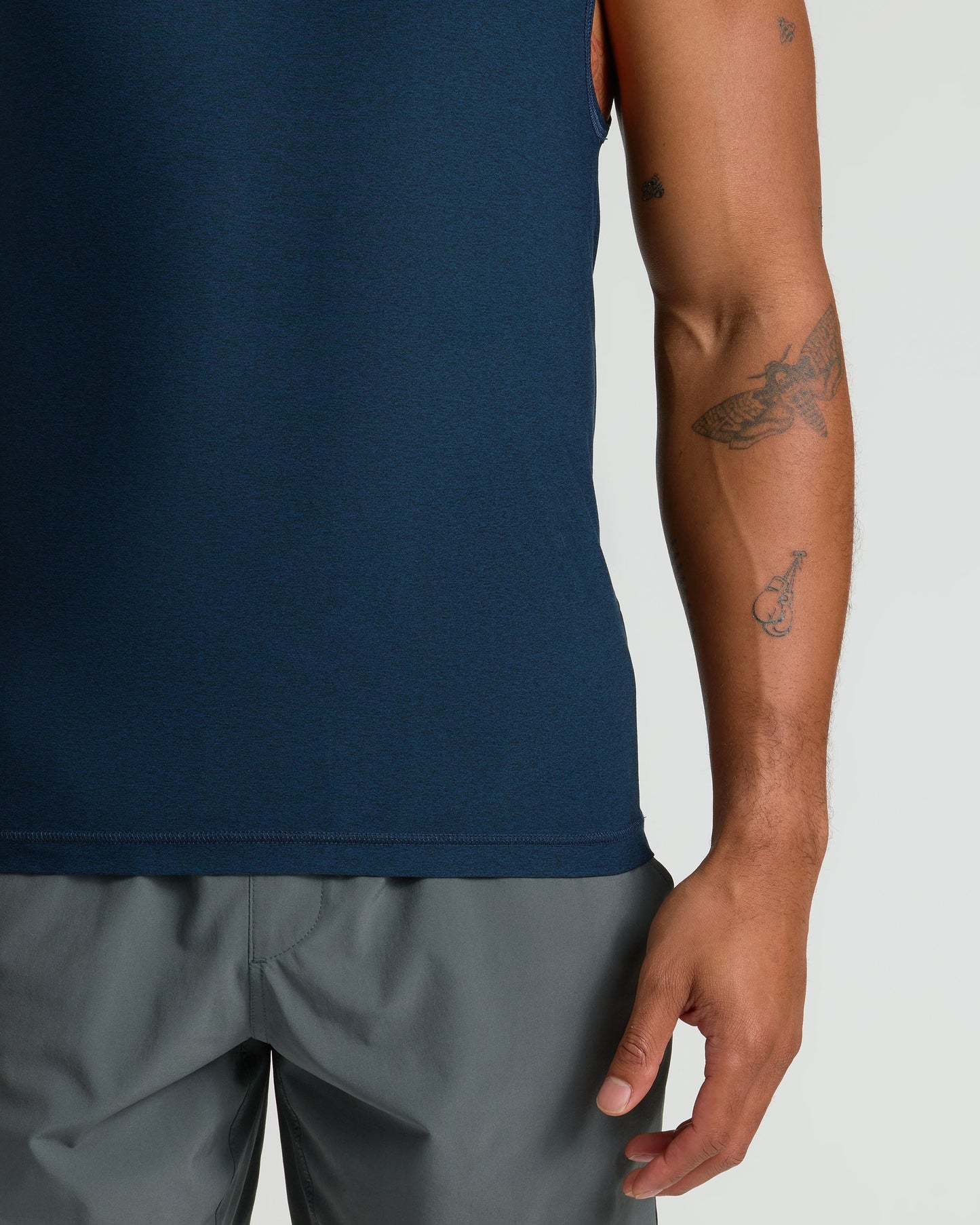 Dark Heather Navy Sleeveless Active Muscle Tee