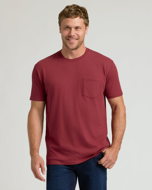 Claret Pocket Crew Tee