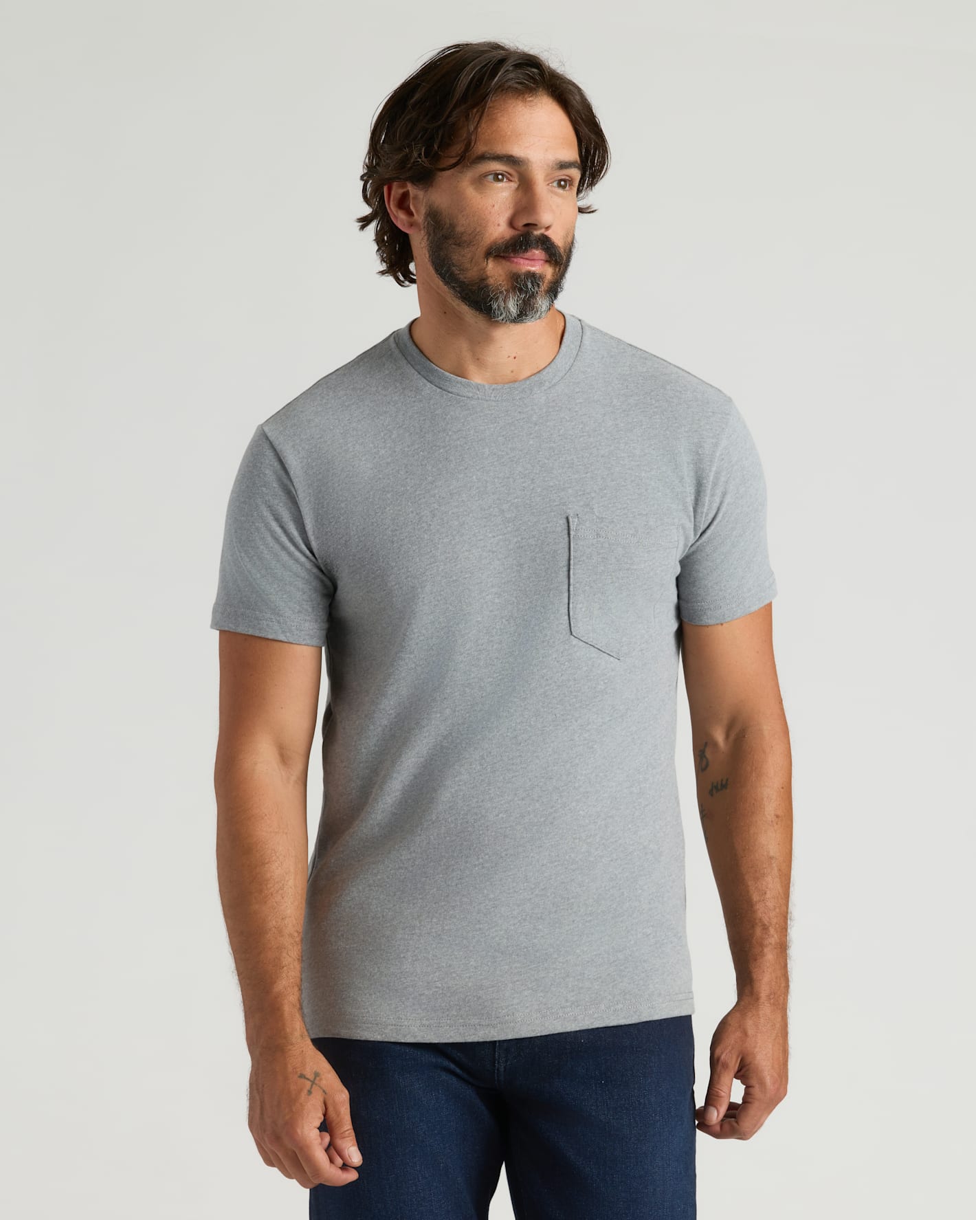 Heather Gray Heavyweight Pocket Crew