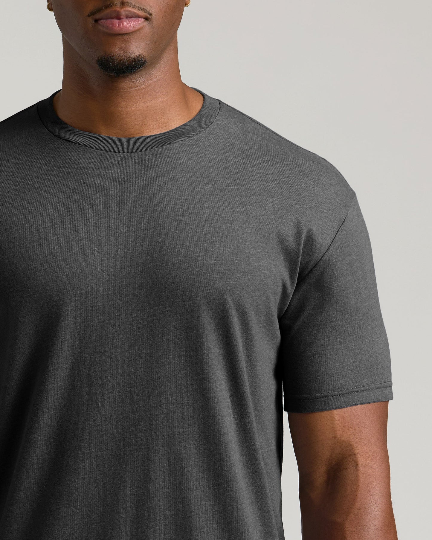 Charcoal Heather Gray Tall Straight Hem Crew Neck T-Shirt