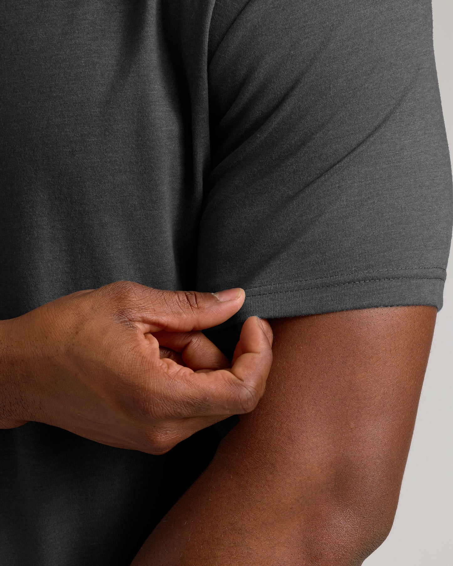 Charcoal Heather Gray Tall Straight Hem Crew Neck T-Shirt