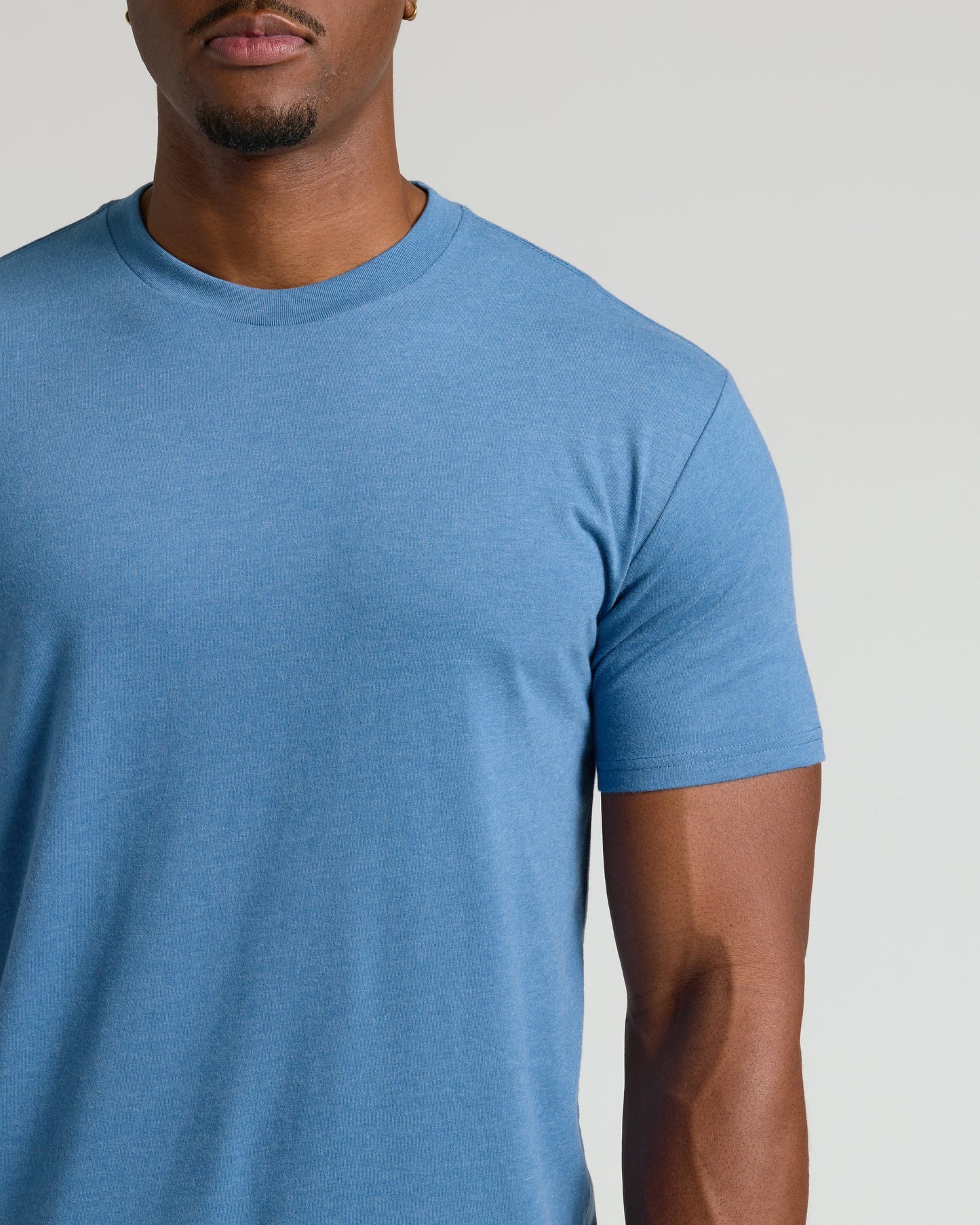Dark Heather Blue Lake Tall Straight Hem Crew Neck T-Shirt