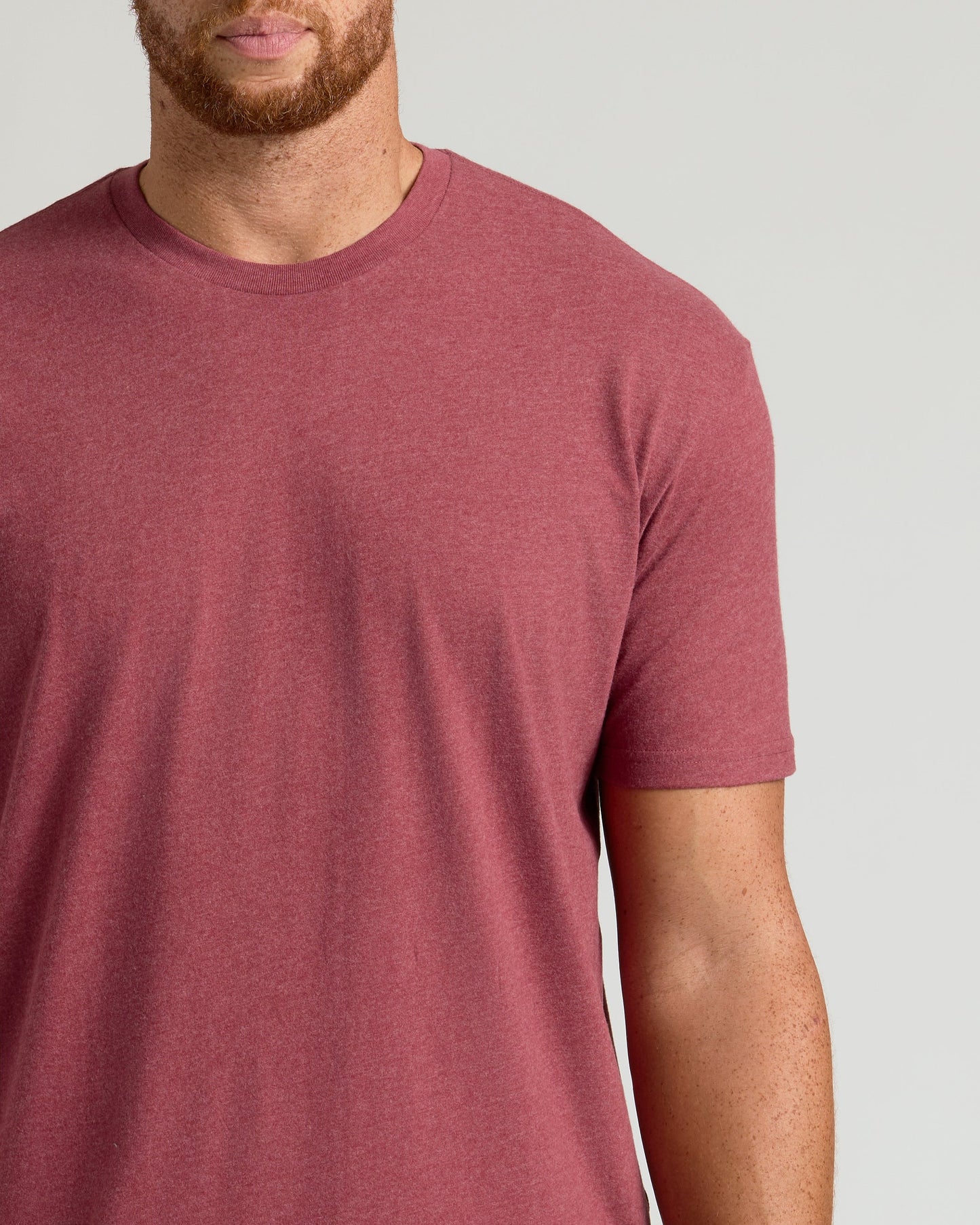Dark Heather Claret Tall Straight Hem Crew Neck T-Shirt