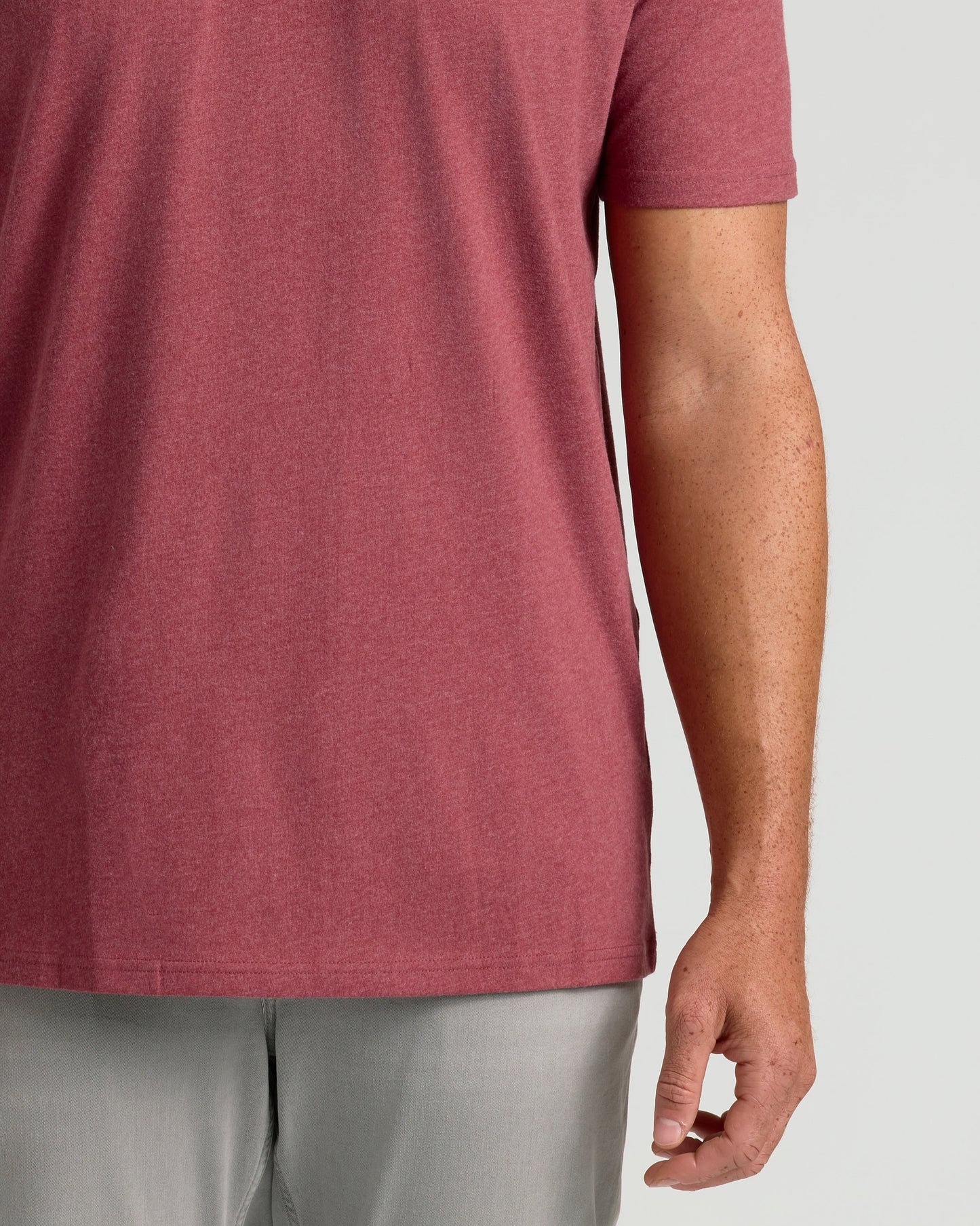 Dark Heather Claret Tall Straight Hem Crew Neck T-Shirt