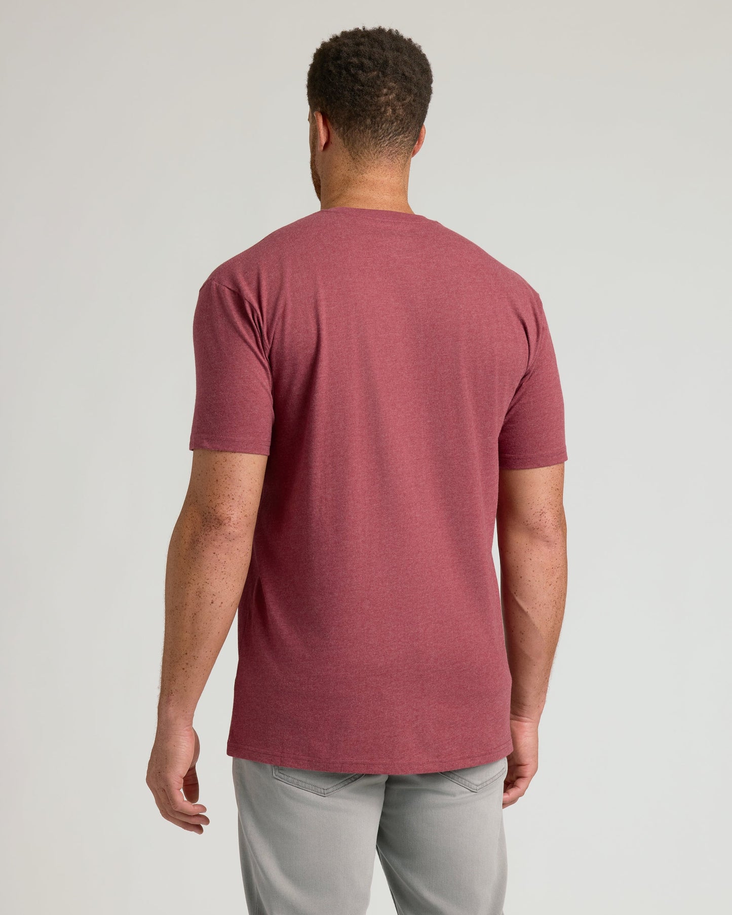 Dark Heather Claret Tall Straight Hem Crew Neck T-Shirt