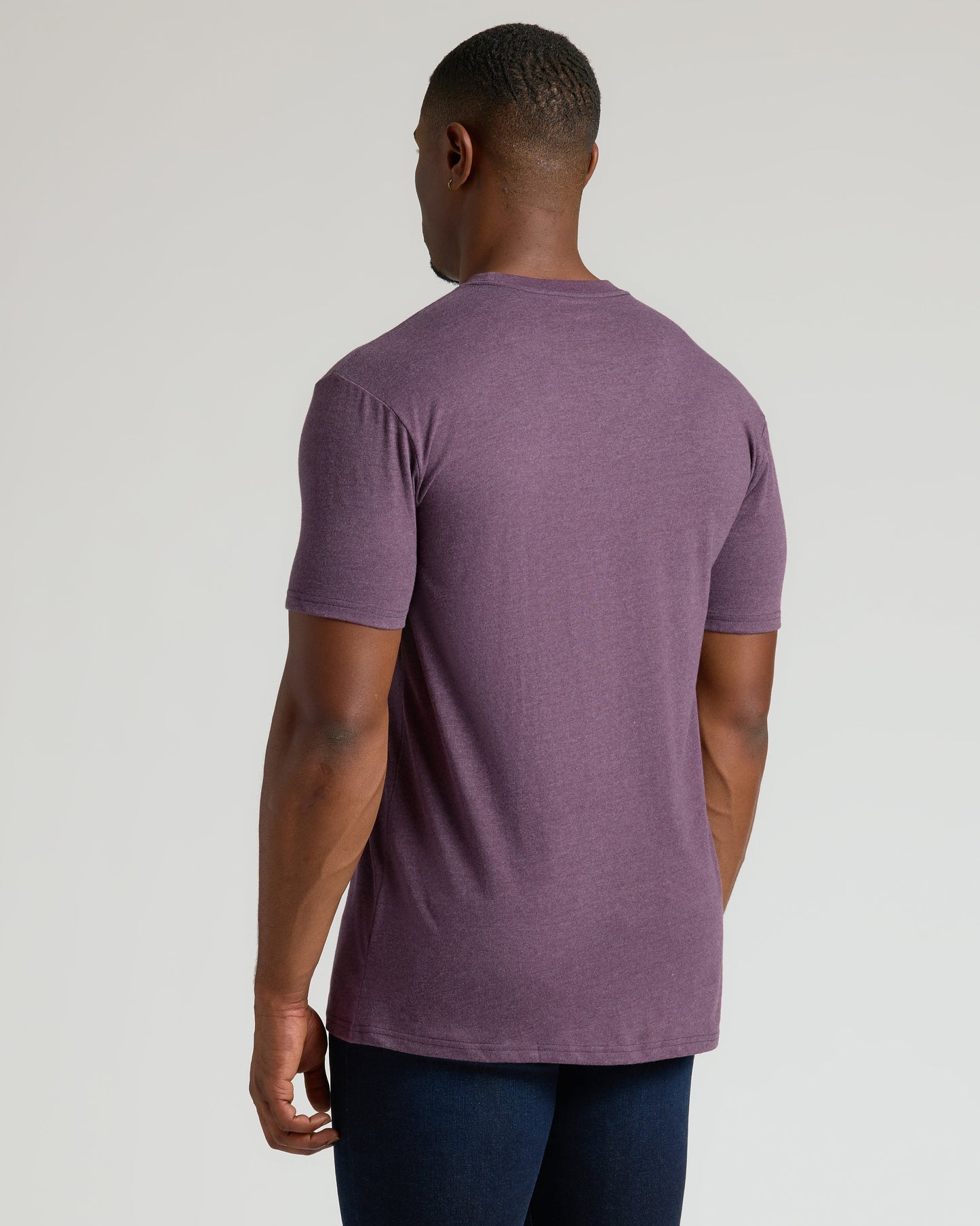 Dark Heather Plum Tall Straight Hem Crew Neck T-Shirt