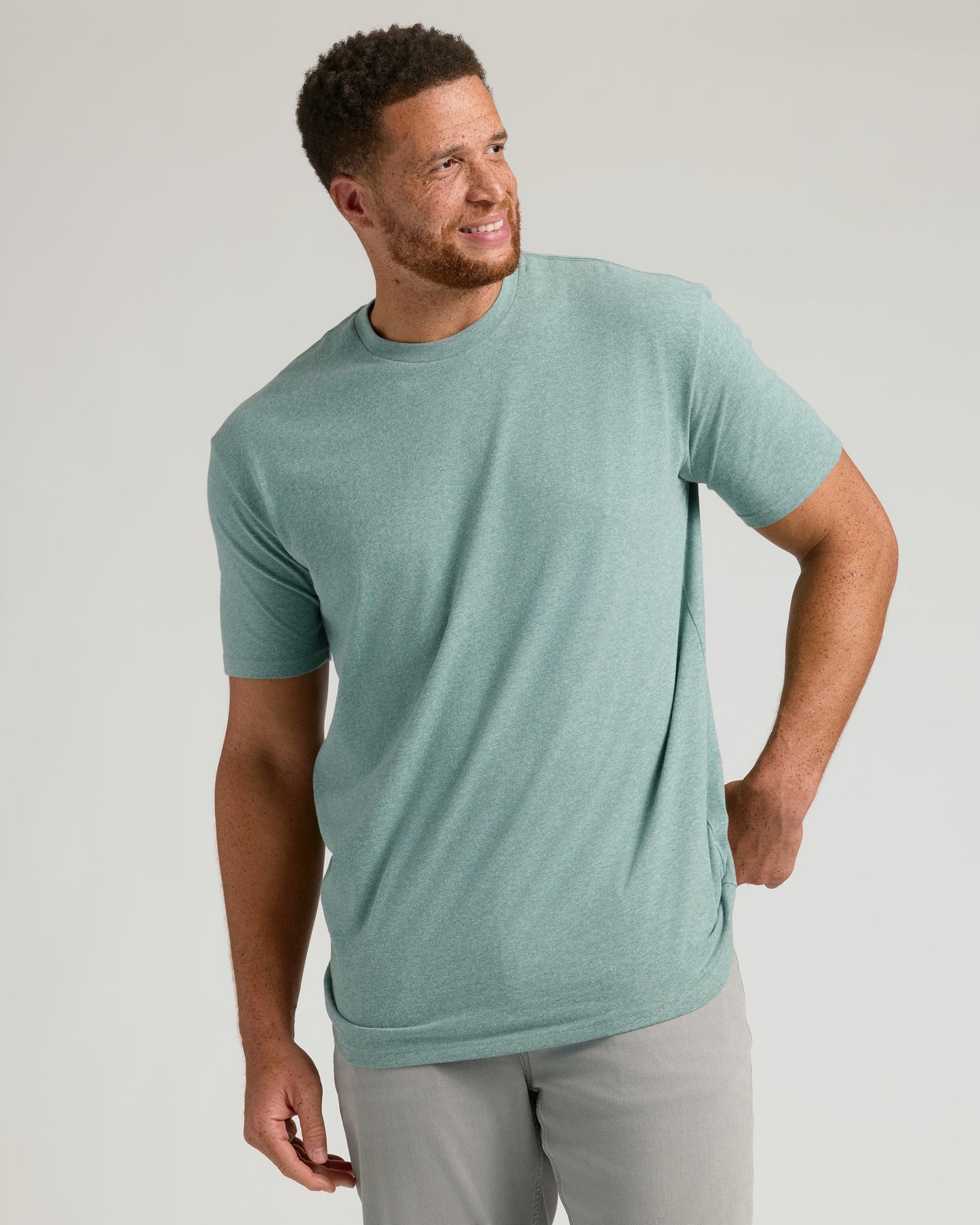 Heather Balsam Tall Straight Hem Crew Neck T-Shirt