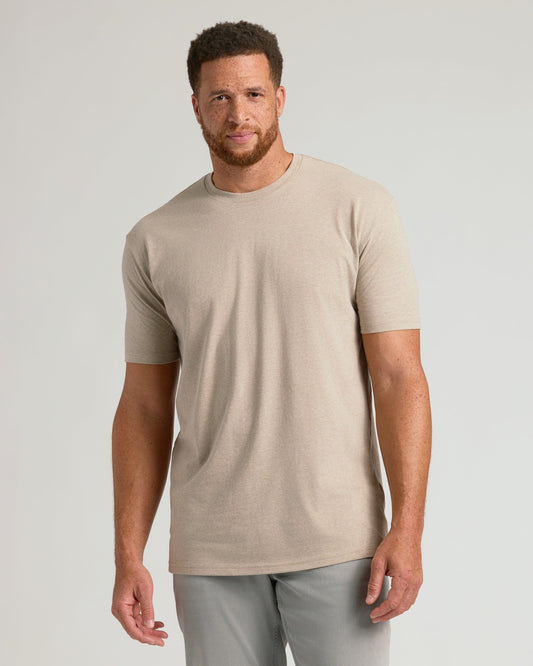Heather Fennel Tall Straight Hem Crew Neck T-Shirt