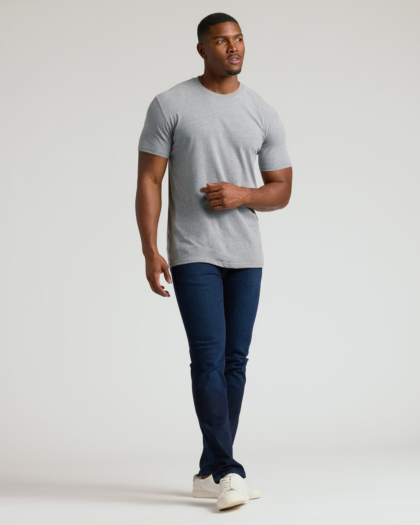 Heather Gray Tall Straight Hem Crew Neck T-Shirt