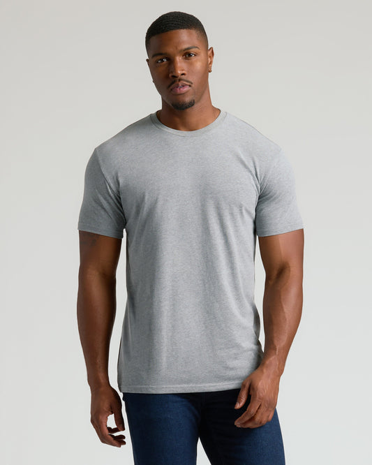 Heather Gray Tall Straight Hem Crew Neck T-Shirt
