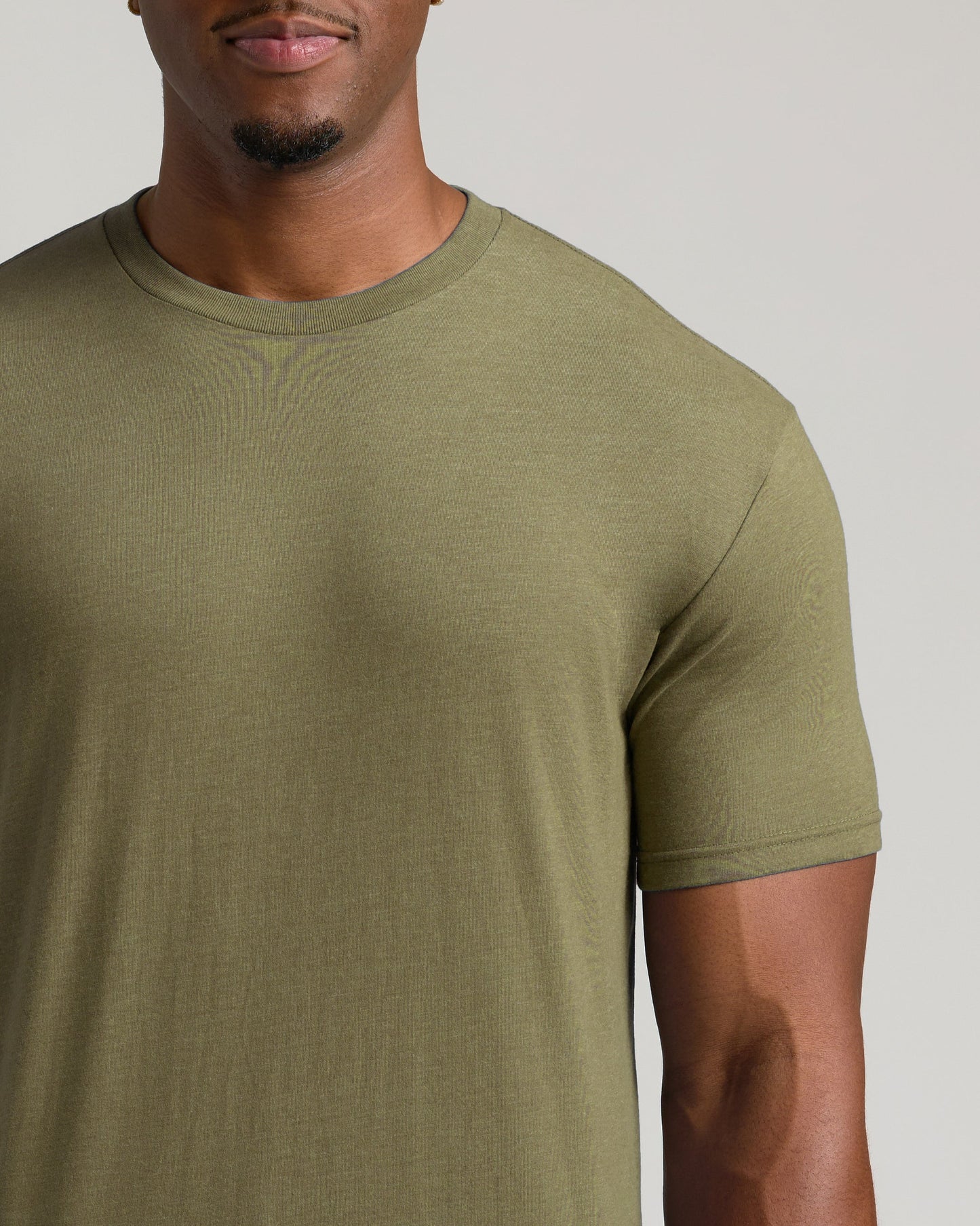 Heather Military Green Tall Straight Hem Crew Neck T-Shirt