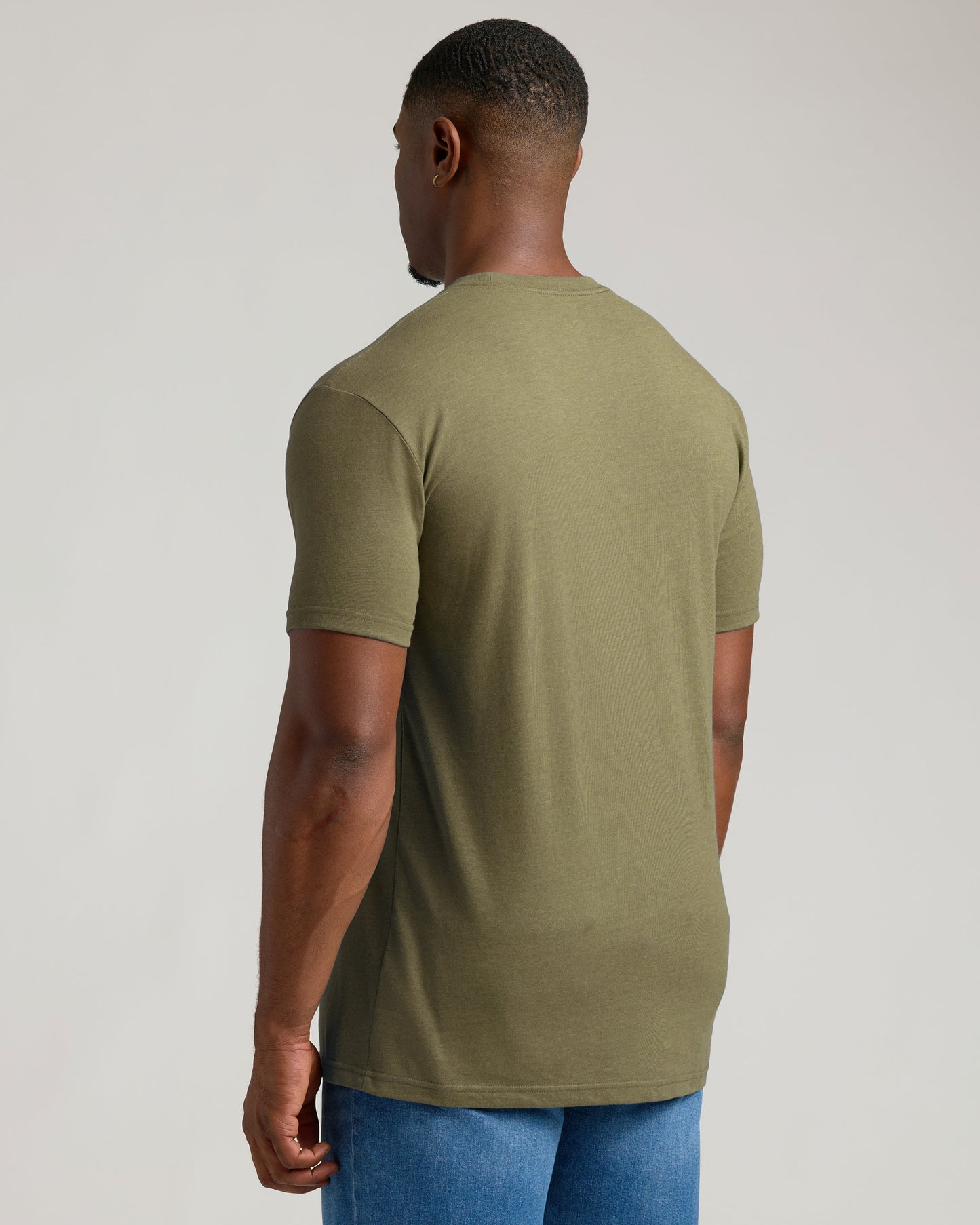 Heather Military Green Tall Straight Hem Crew Neck T-Shirt