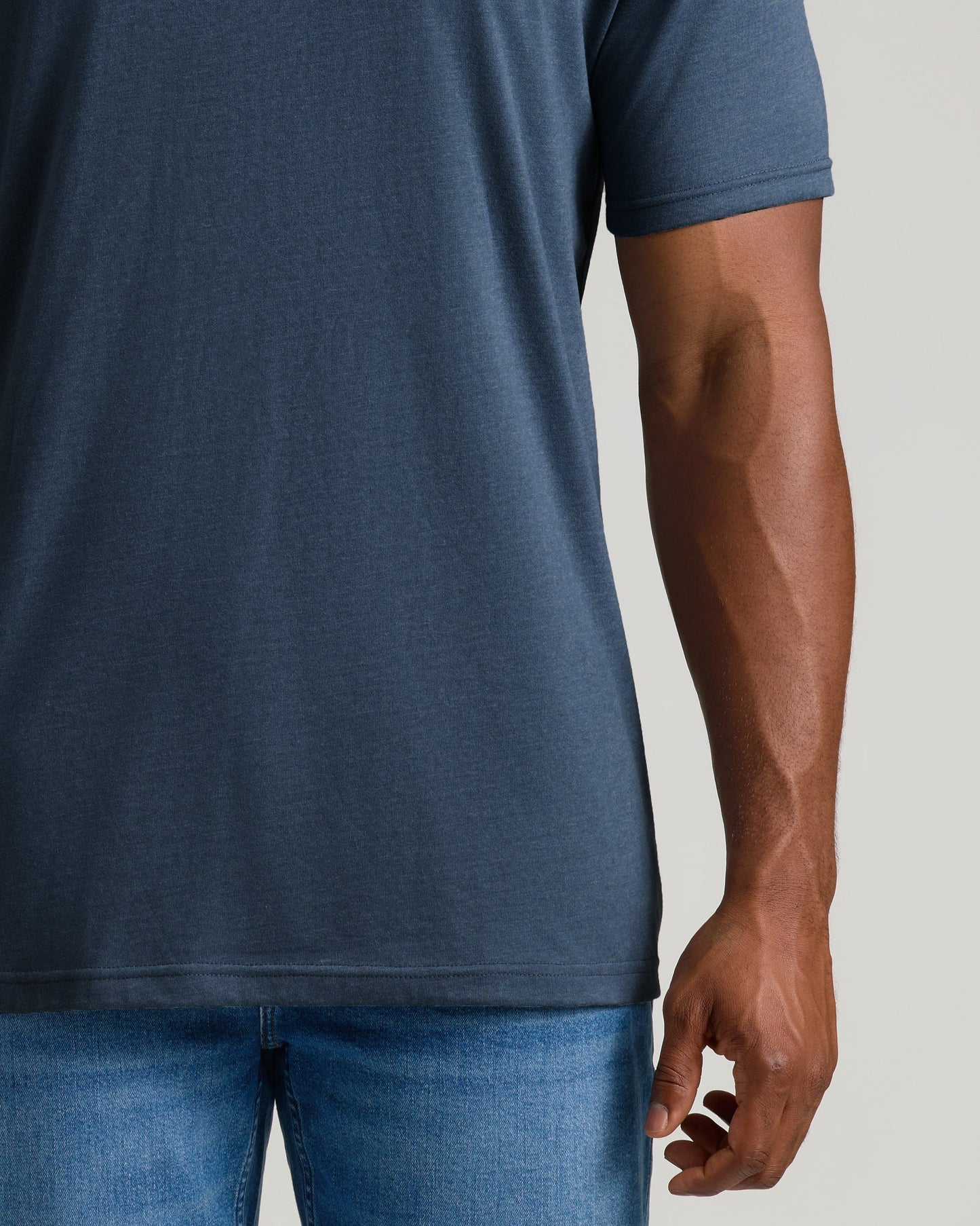 Heather Navy Tall Straight Hem Crew Neck T-Shirt