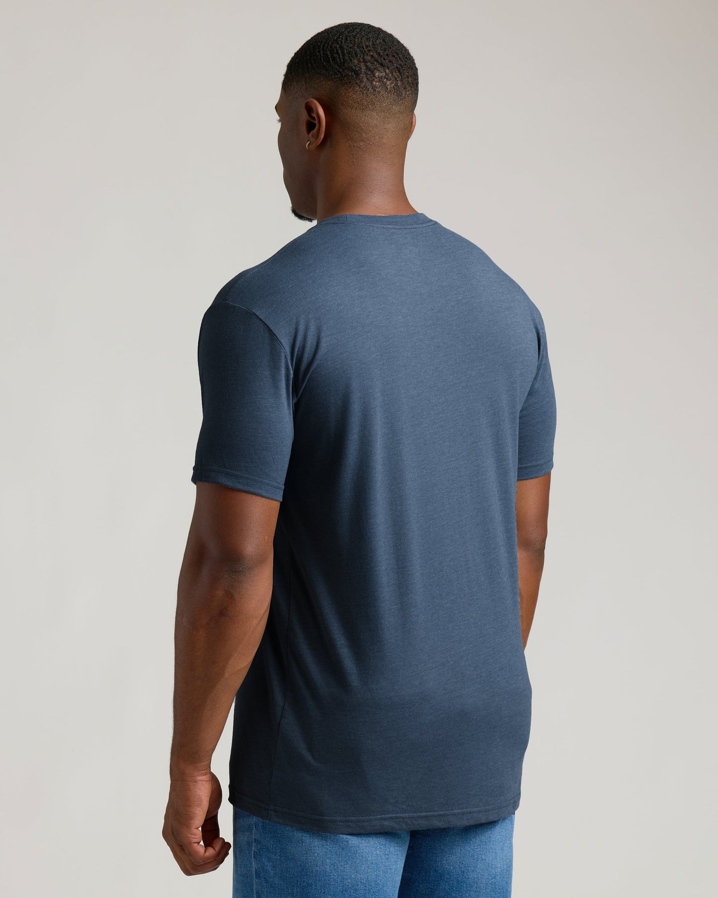 Heather Navy Tall Straight Hem Crew Neck T-Shirt