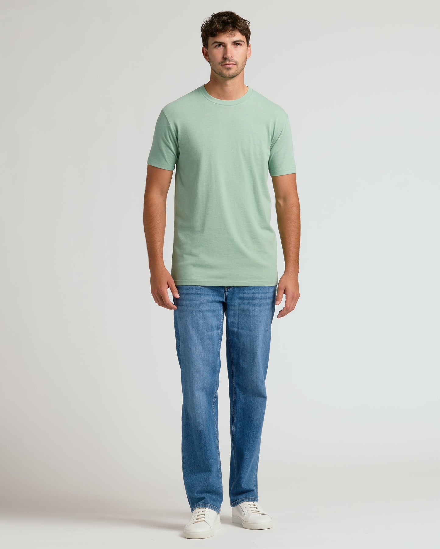 Heather Slate Green Tall Straight Hem Crew Neck T-Shirt