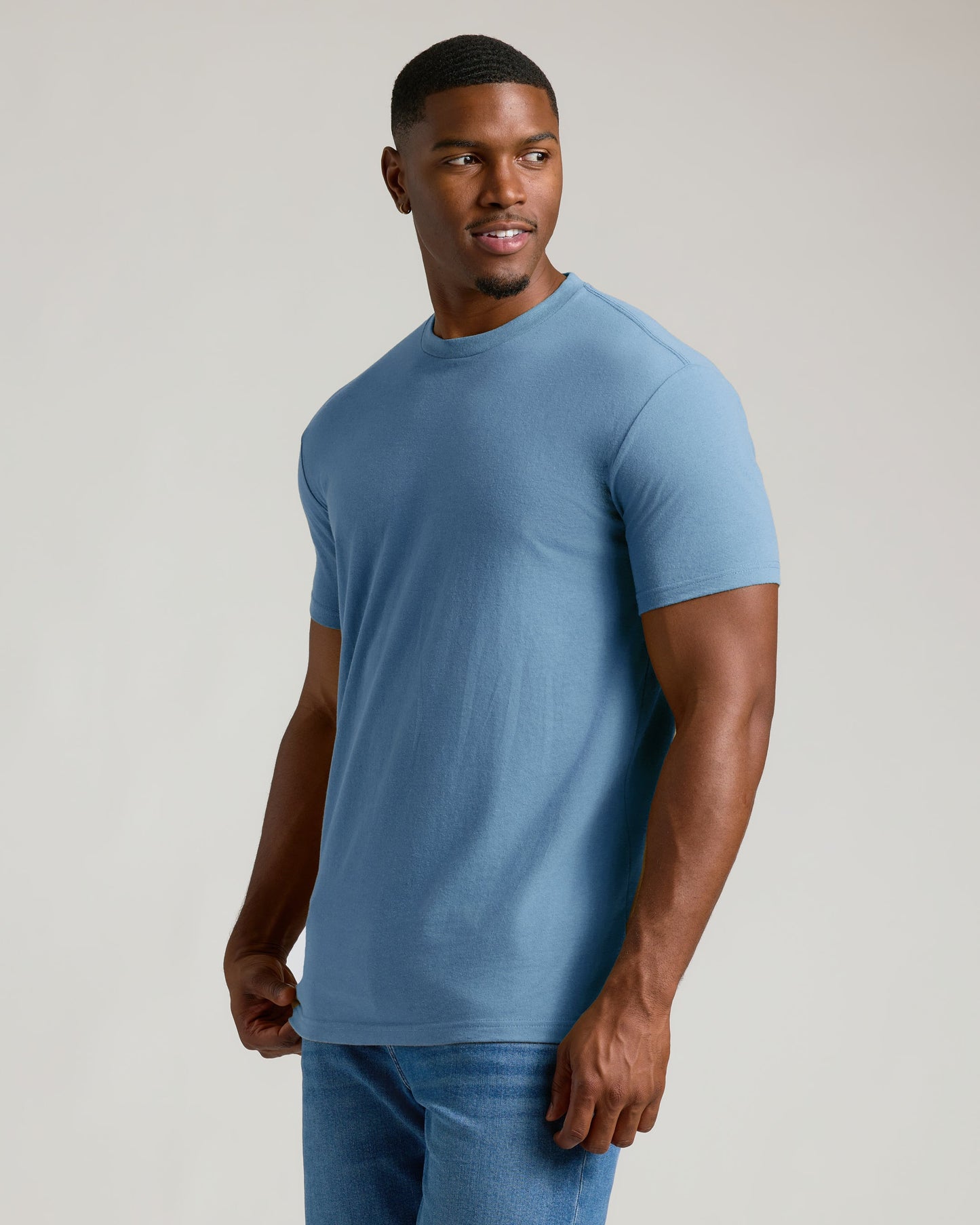 Indigo Tall Straight Hem Crew Neck T-Shirt