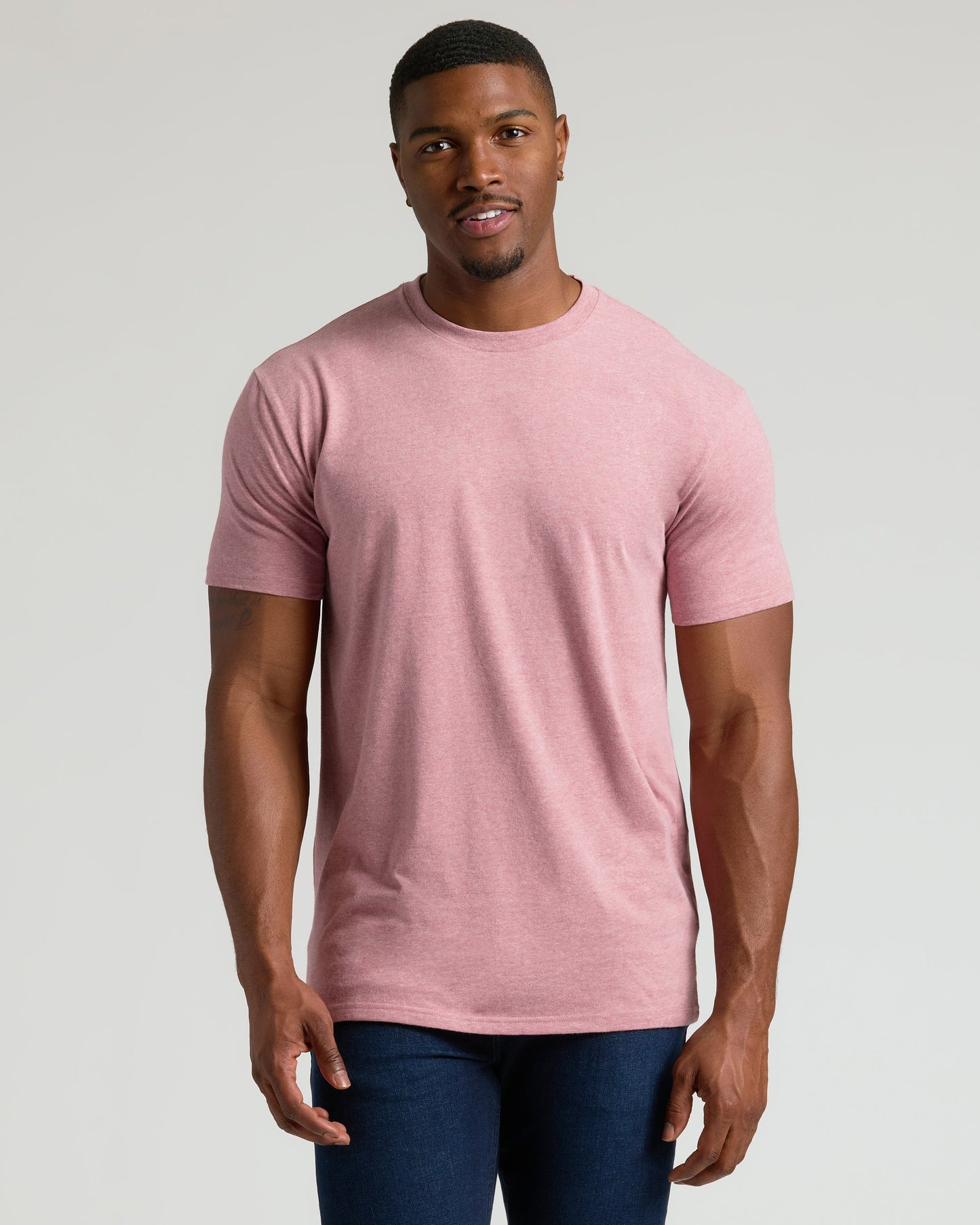 Light Heather Boysenberry Tall Straight Hem Crew Neck T-Shirt