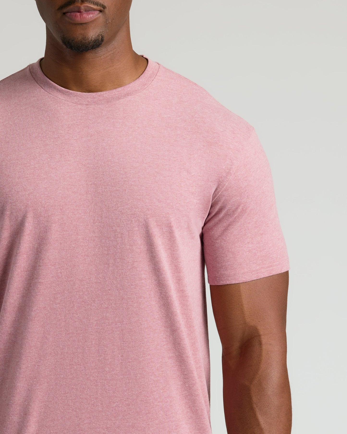 Light Heather Boysenberry Tall Straight Hem Crew Neck T-Shirt