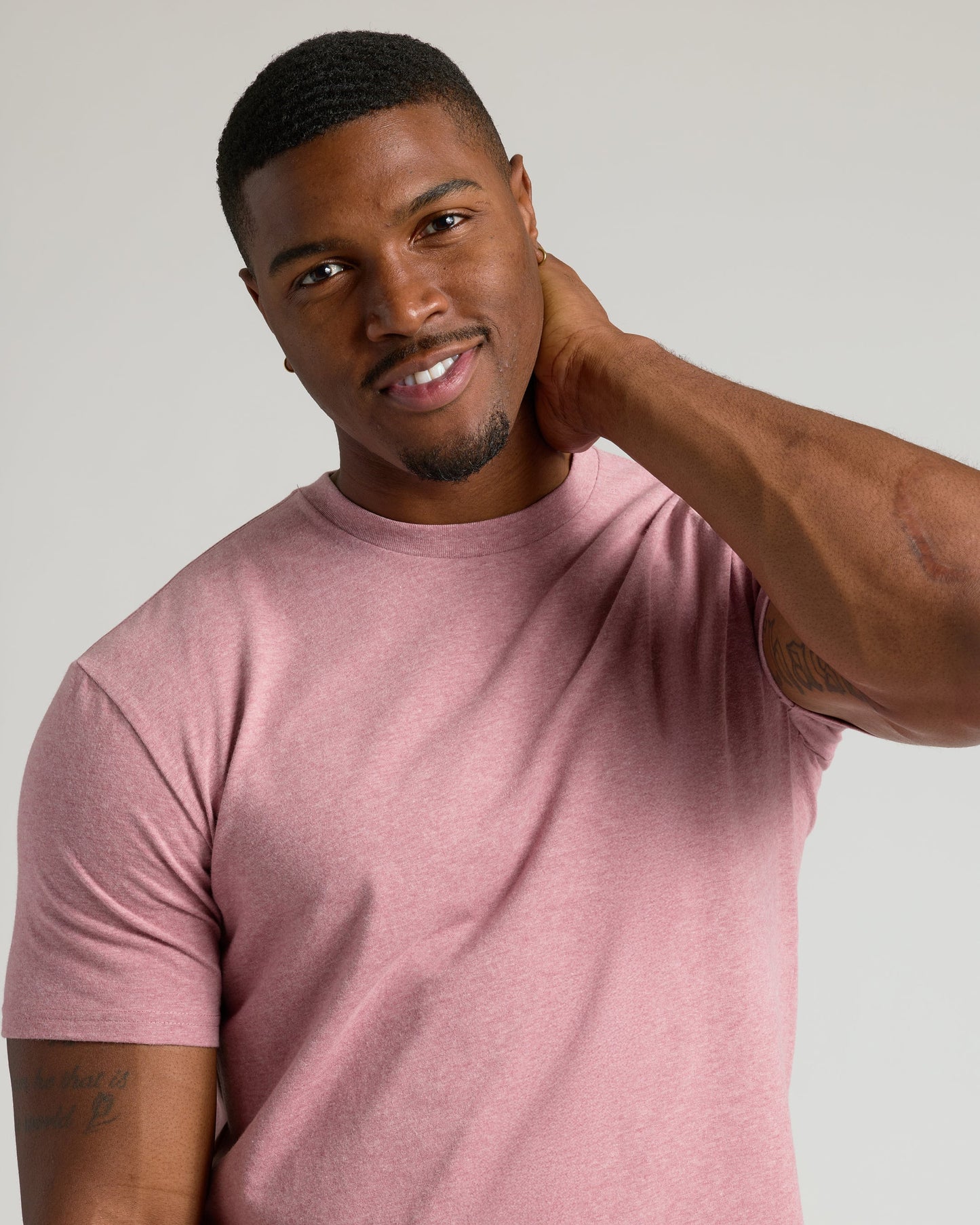 Light Heather Boysenberry Tall Straight Hem Crew Neck T-Shirt