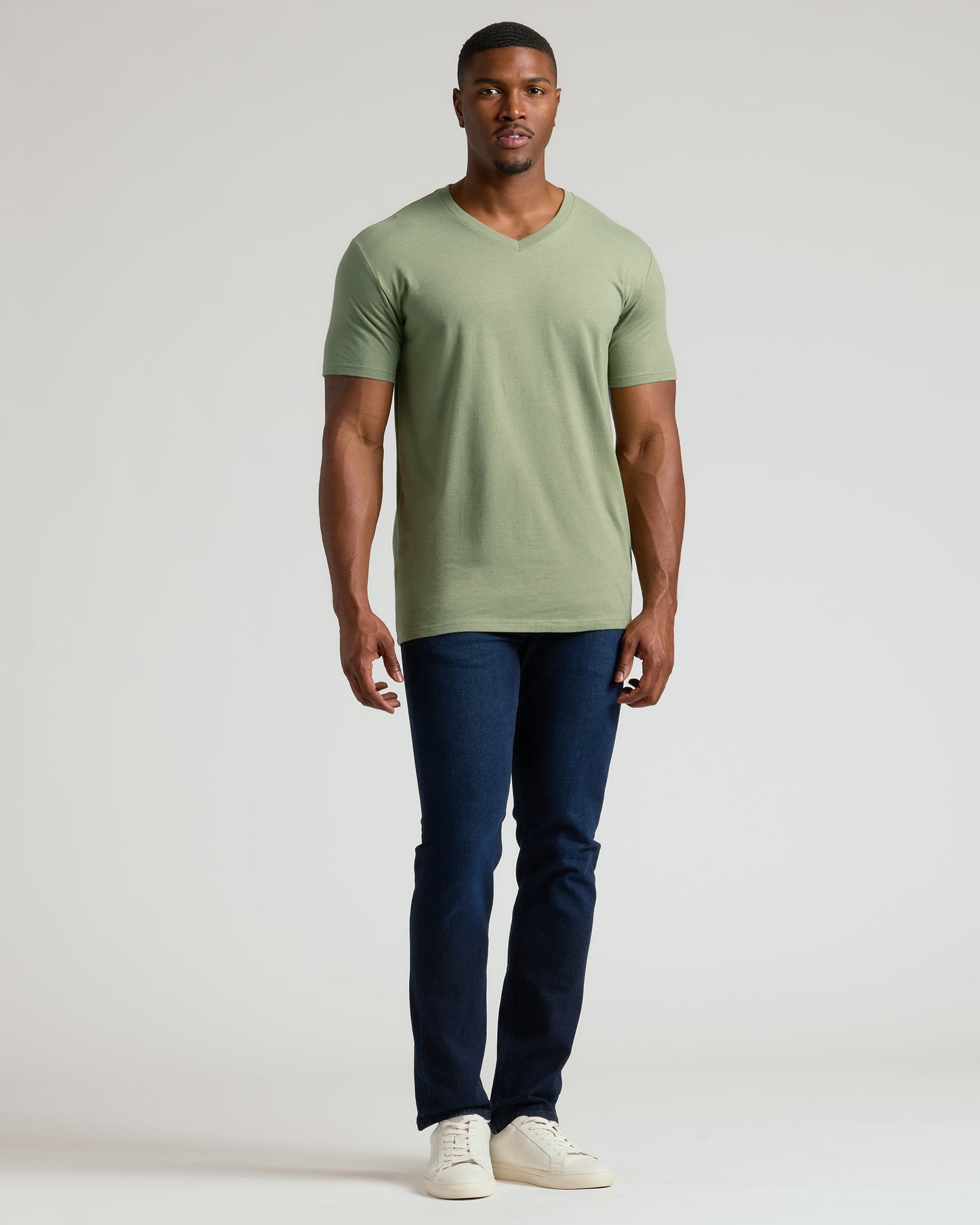 Dark Heather Bay Green Tall Classic V-Neck