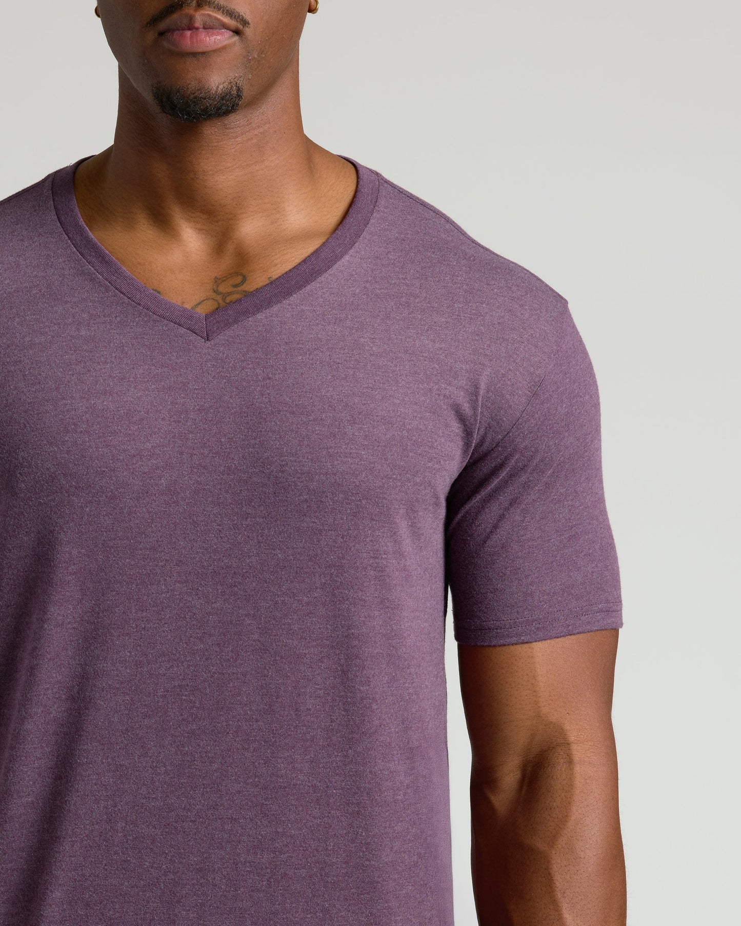 Dark Heather Plum Tall Classic V-Neck