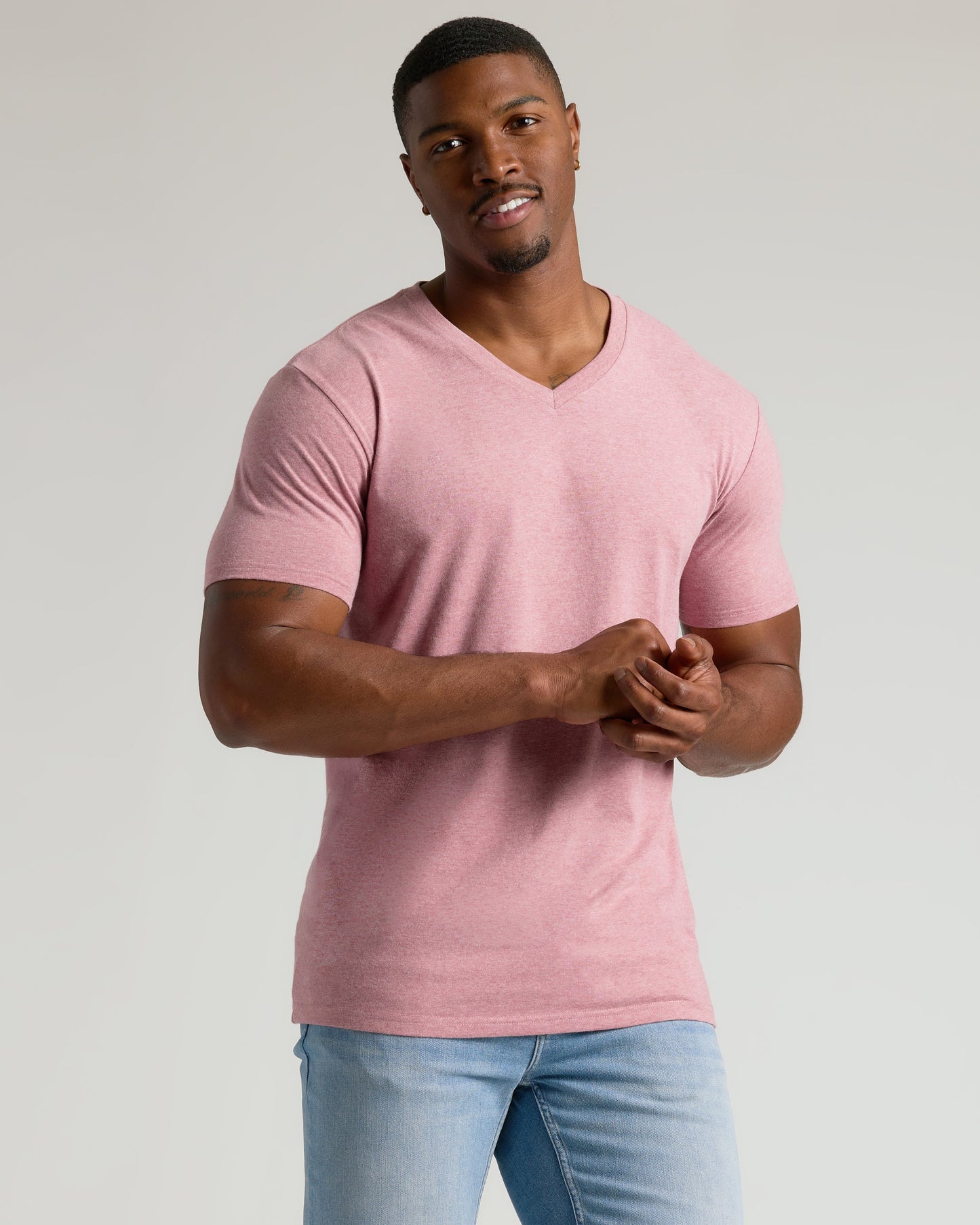 Light Heather Boysenberry Tall Classic V-Neck