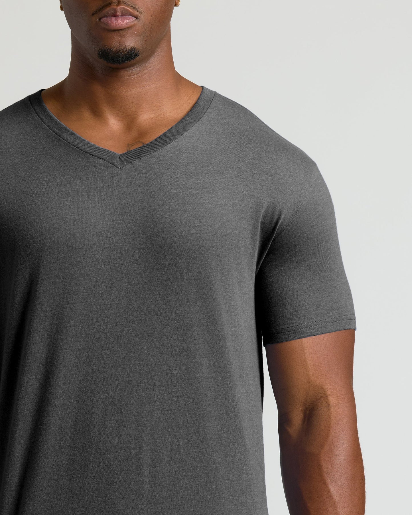Charcoal Heather Gray Tall Short Sleeve Classic V-Neck