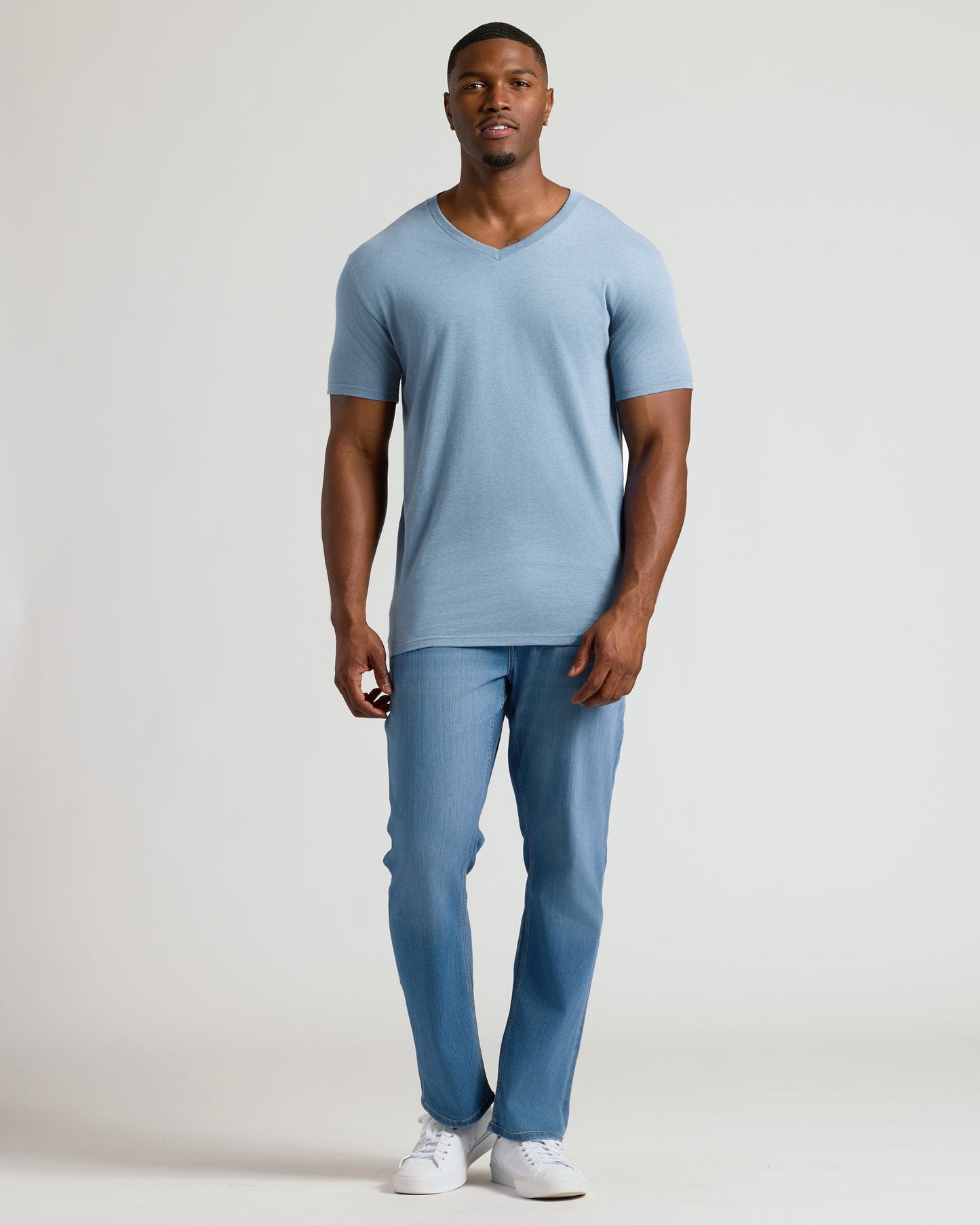 Heather Indigo Tall Short Sleeve Classic V-Neck