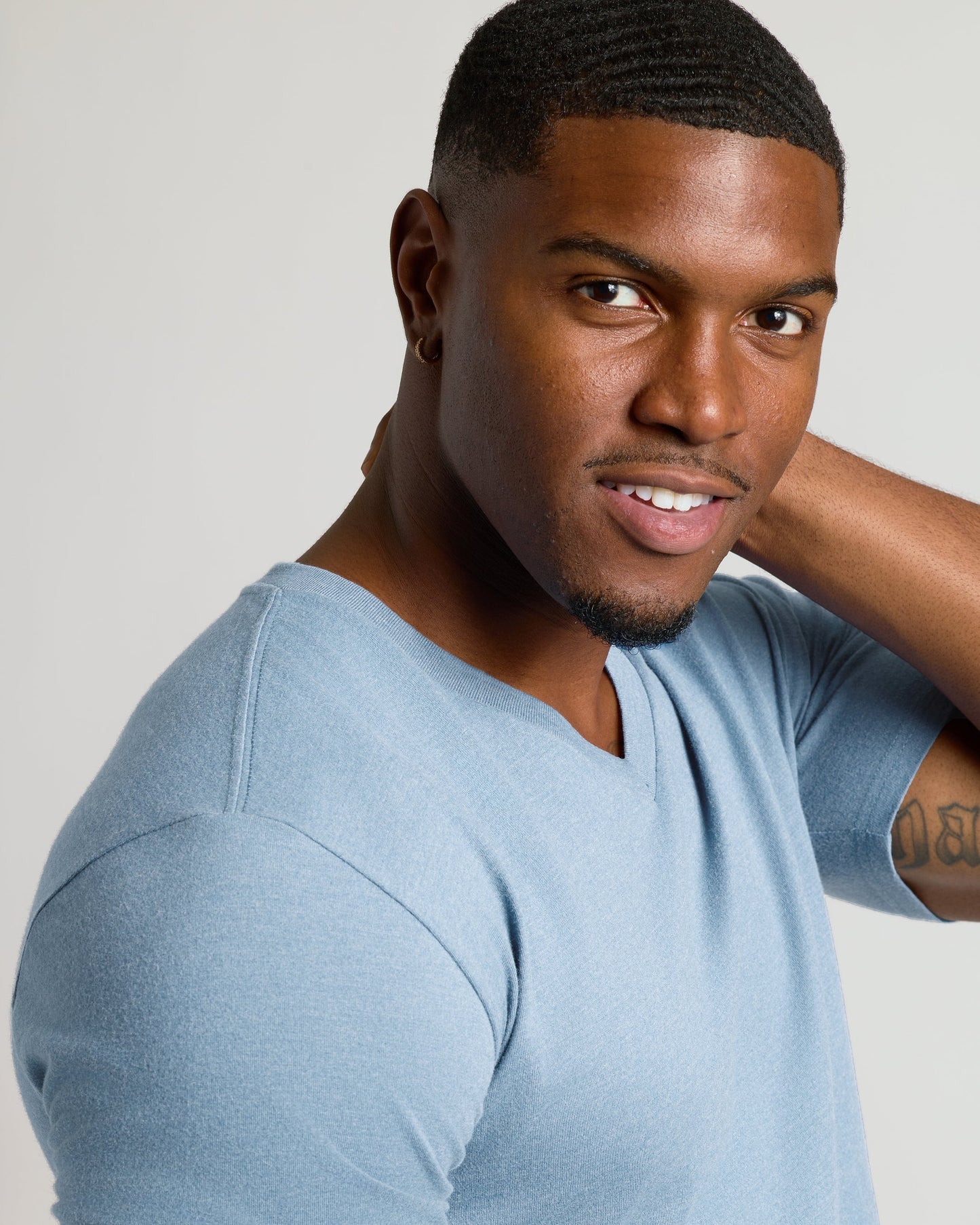 Heather Indigo Tall Short Sleeve Classic V-Neck