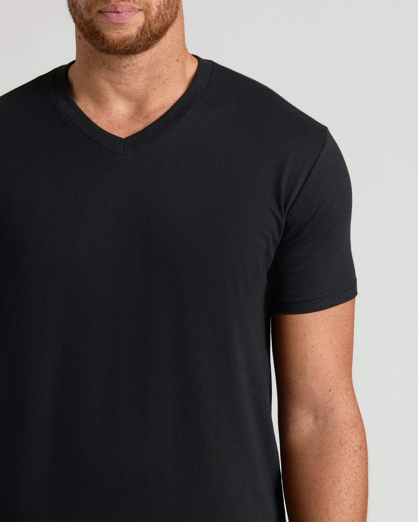 Black Tall Short Sleeve Classic V-Neck