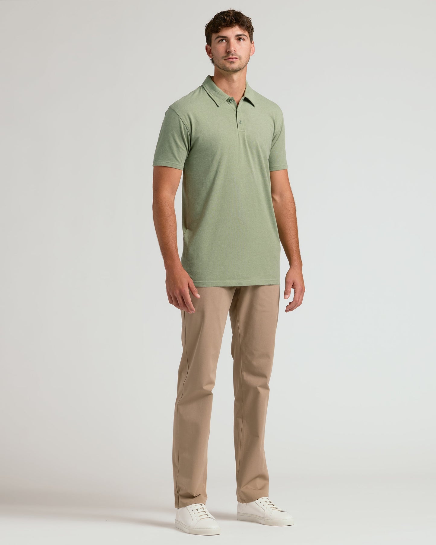 Dark Heather Bay Green Short Sleeve Tall Polo