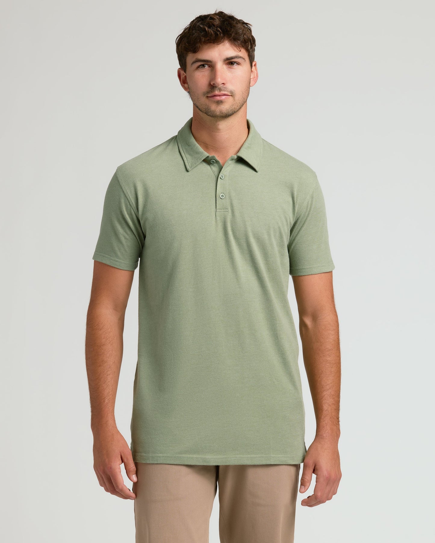 Dark Heather Bay Green Short Sleeve Tall Polo